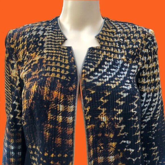 VEX-Collection Open Front Short Blazer Black and Fall Colors Made in Canada Sz S - Picture 1 of 5